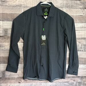 Tom Baine Performance Collection Slim Fit Shirt Mens Large Black Geometric NEW